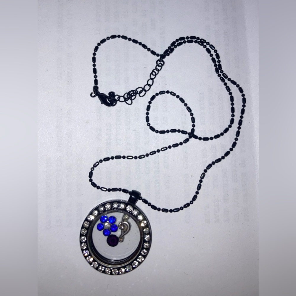 Black Floating Charm Necklace